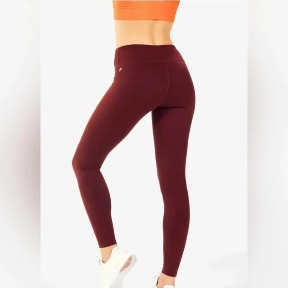 Fabletics Define PowerHold® Mid-Rise Legging, Color Black Cherry Size XXS - Picture 2 of 14